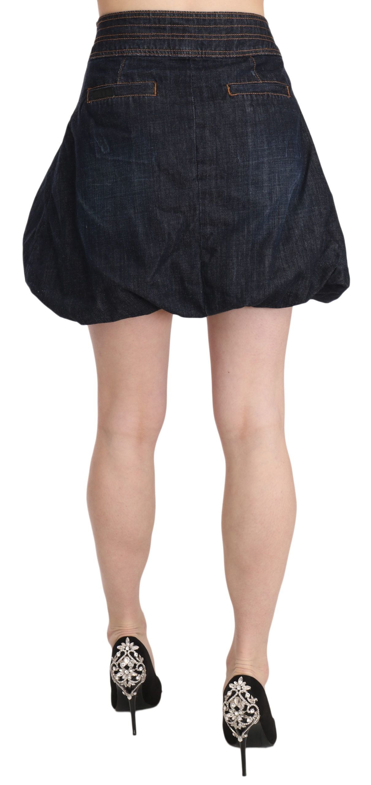 Exte Blaue Jeans Denim Baumwolle Stretch A-line Mini