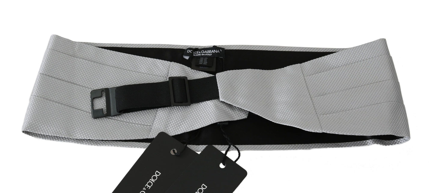 Dolce & Gabbana Grauer Herren Taillengürtel 100% Seide Kummerbund
