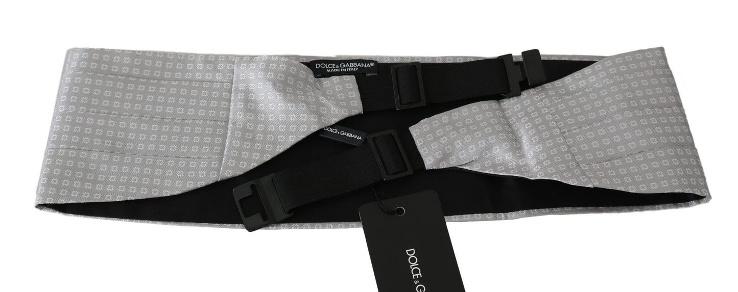 Dolce & Gabbana Grauer gemusterter Taillengürtel Seidenkummerbund
