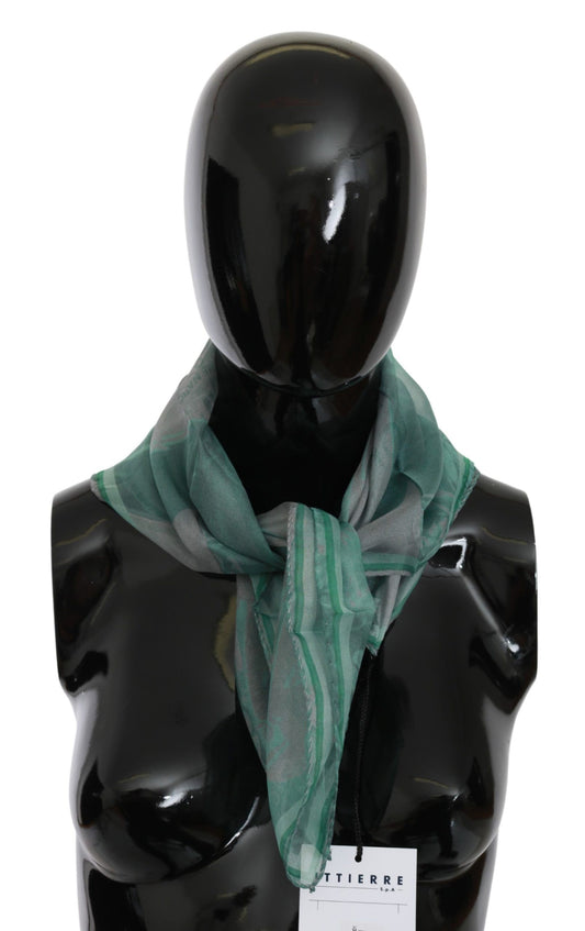 Costume National Grüner Seidenschal Foulard Wickelschal