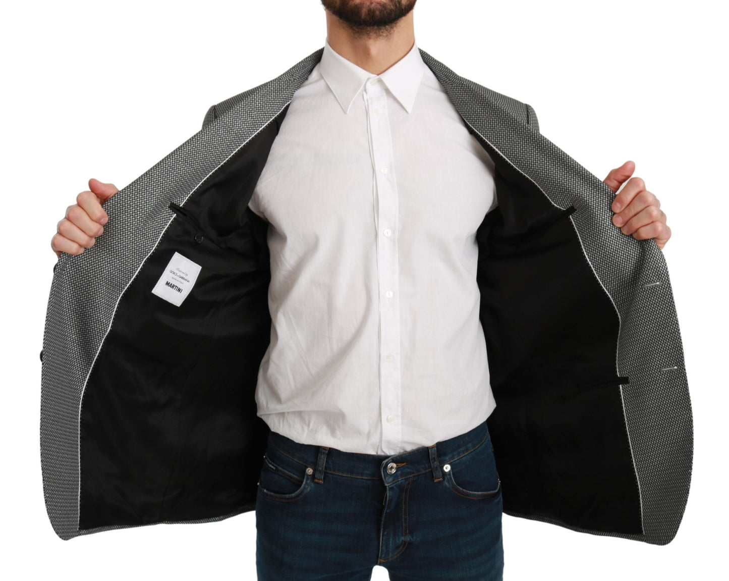 Dolce & Gabbana Grauer schmal geschnittener formeller MARTINI Blazer