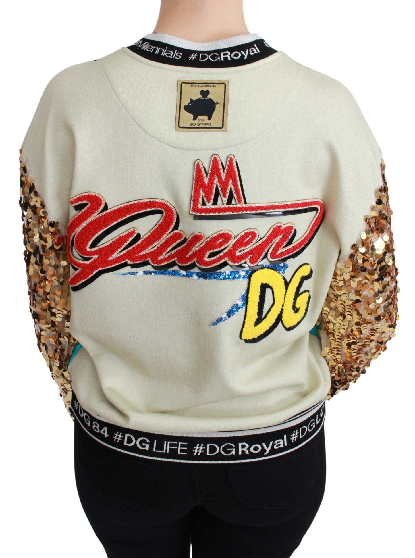 Dolce & Gabbana Jahr des Schweins Pailletten-Top Pullover