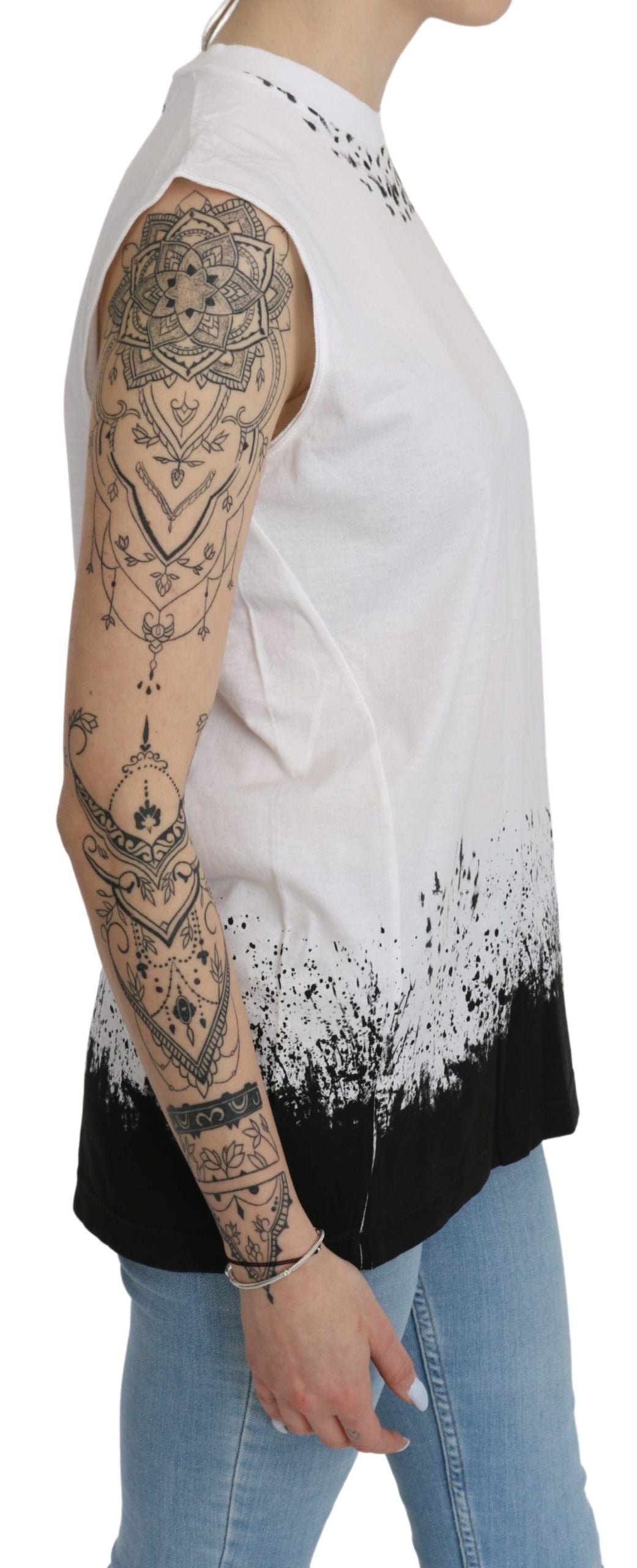 Dsquared² Weißes ärmelloses T-Shirt Tank Top aus Baumwolle