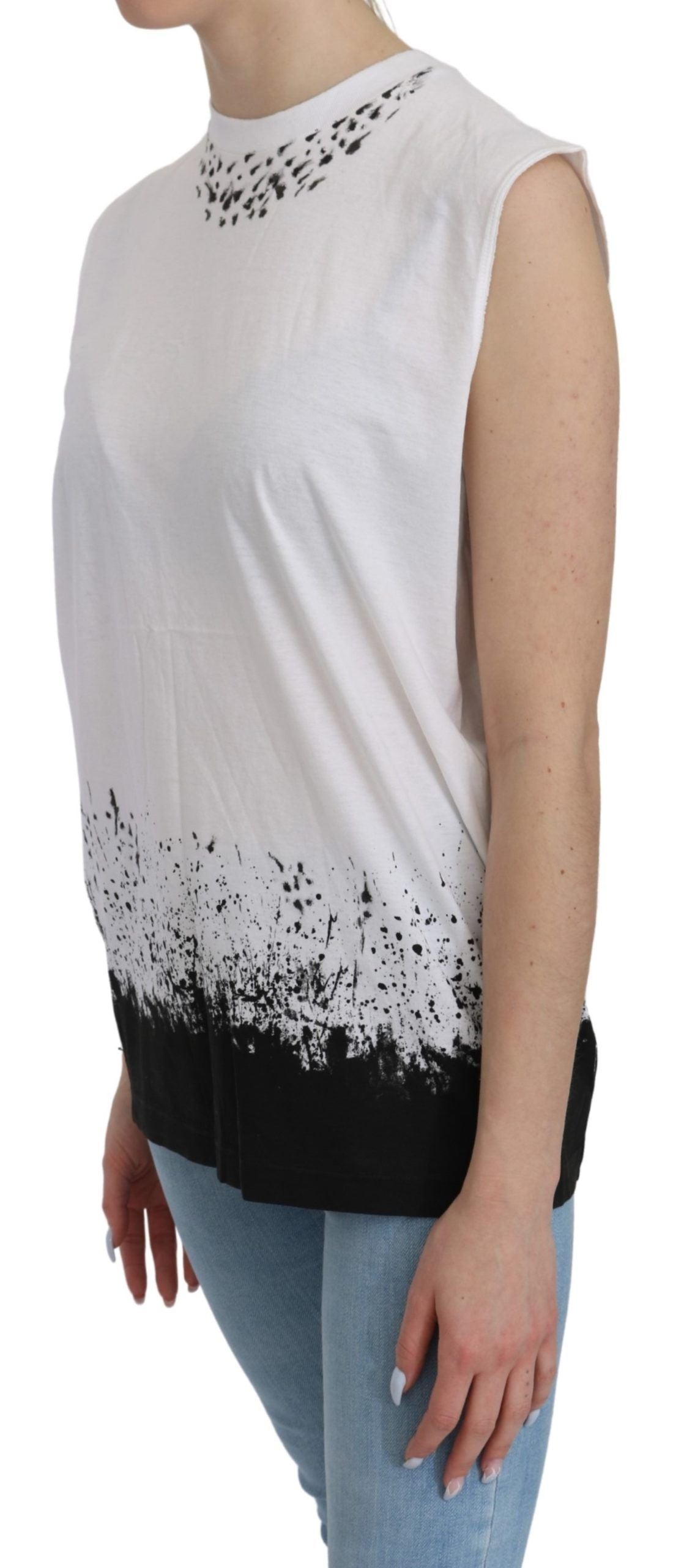 Dsquared² Weißes ärmelloses T-Shirt Tank Top aus Baumwolle