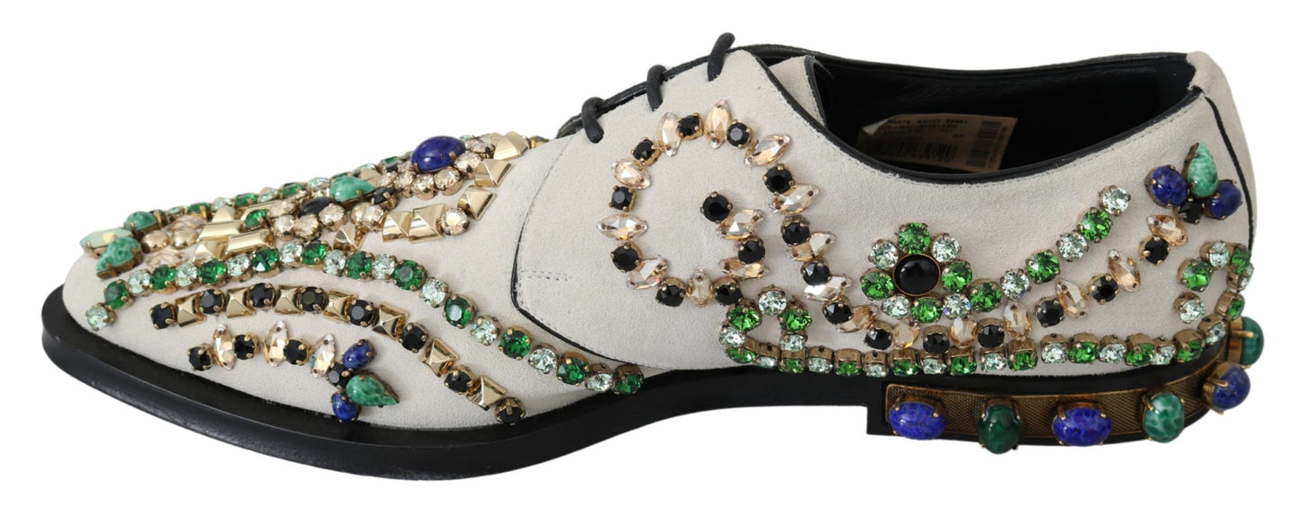 Dolce & Gabbana Weiße Wildleder Kristall Kleid Broque Schuhe