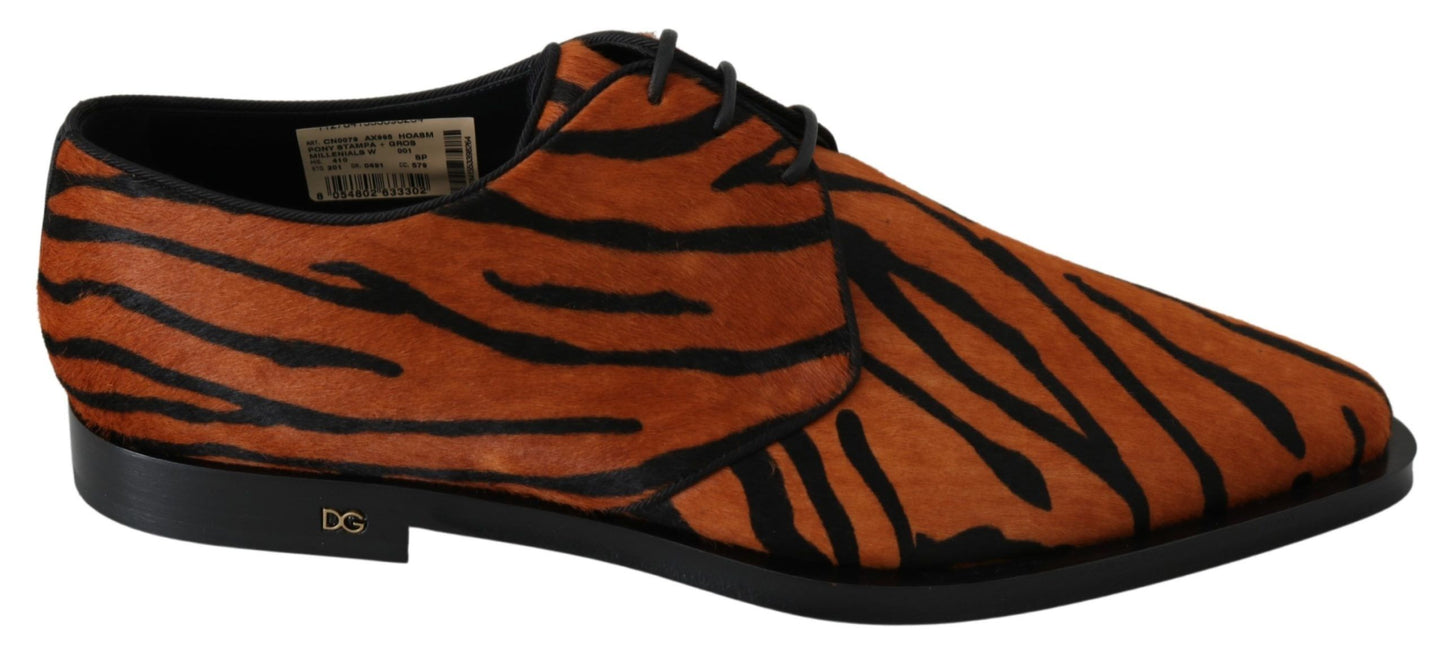 Dolce & Gabbana Orange Pony Haar Formal Kleid Broque Schuhe
