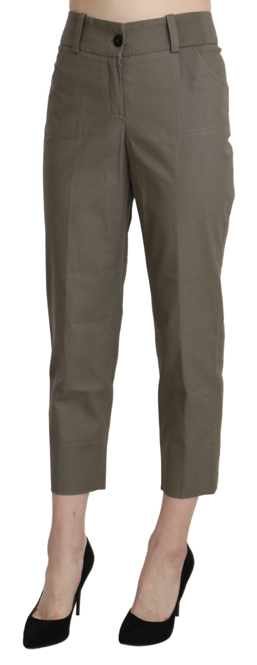 BENCIVENGA Graue hochgeschnittene Hose mit hoher Taille