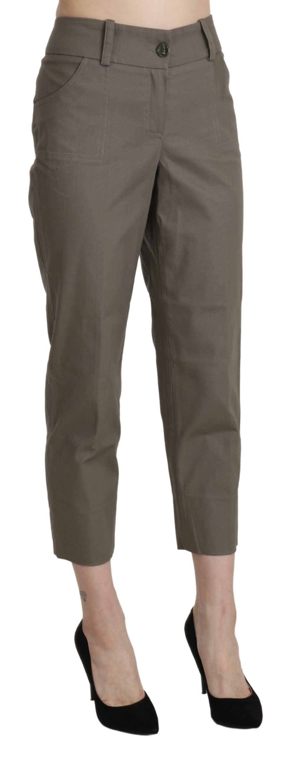 BENCIVENGA Graue hochgeschnittene Hose mit hoher Taille