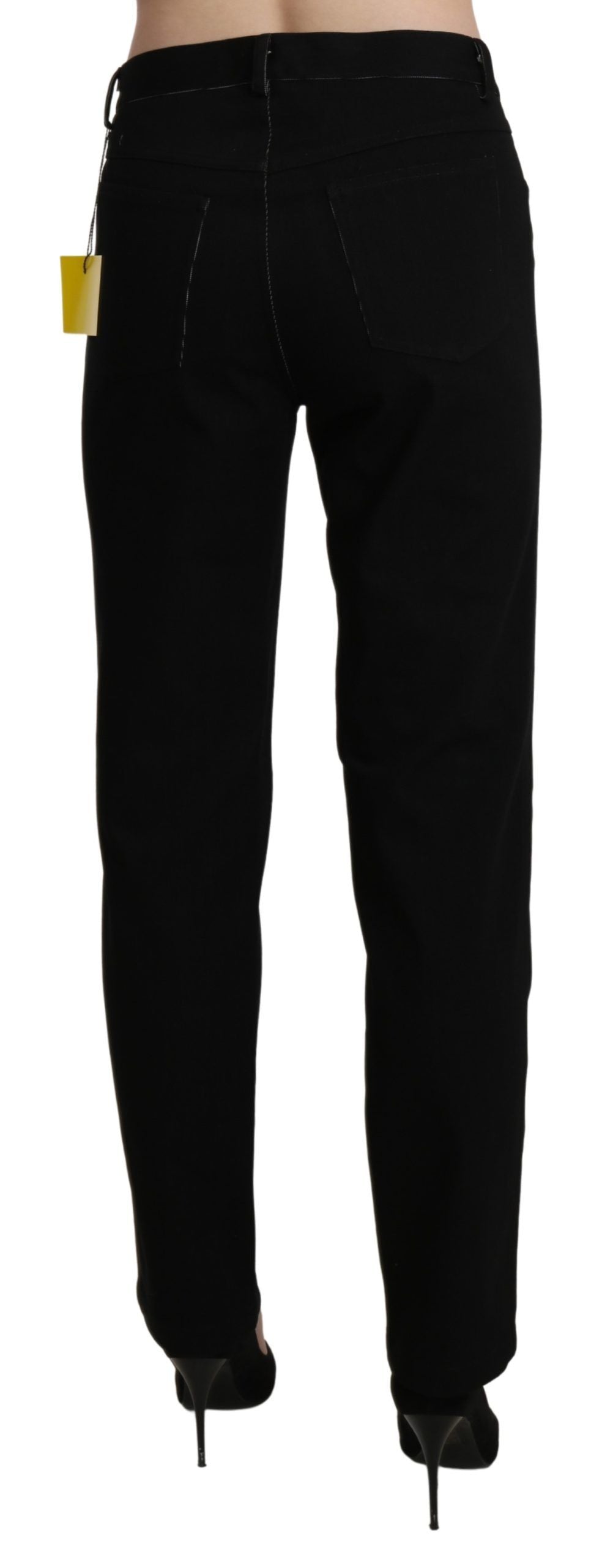 BENCIVENGA Schwarze High Waist Straight Casual Hosenhose
