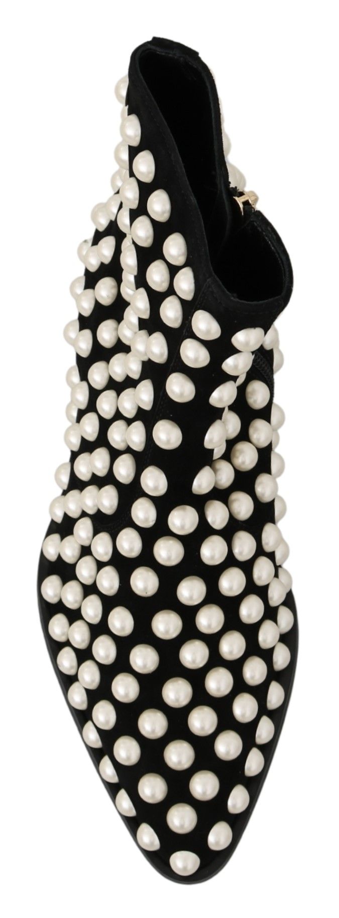 Dolce & Gabbana Schwarz Wildleder Perlen Nieten Stiefel Schuhe