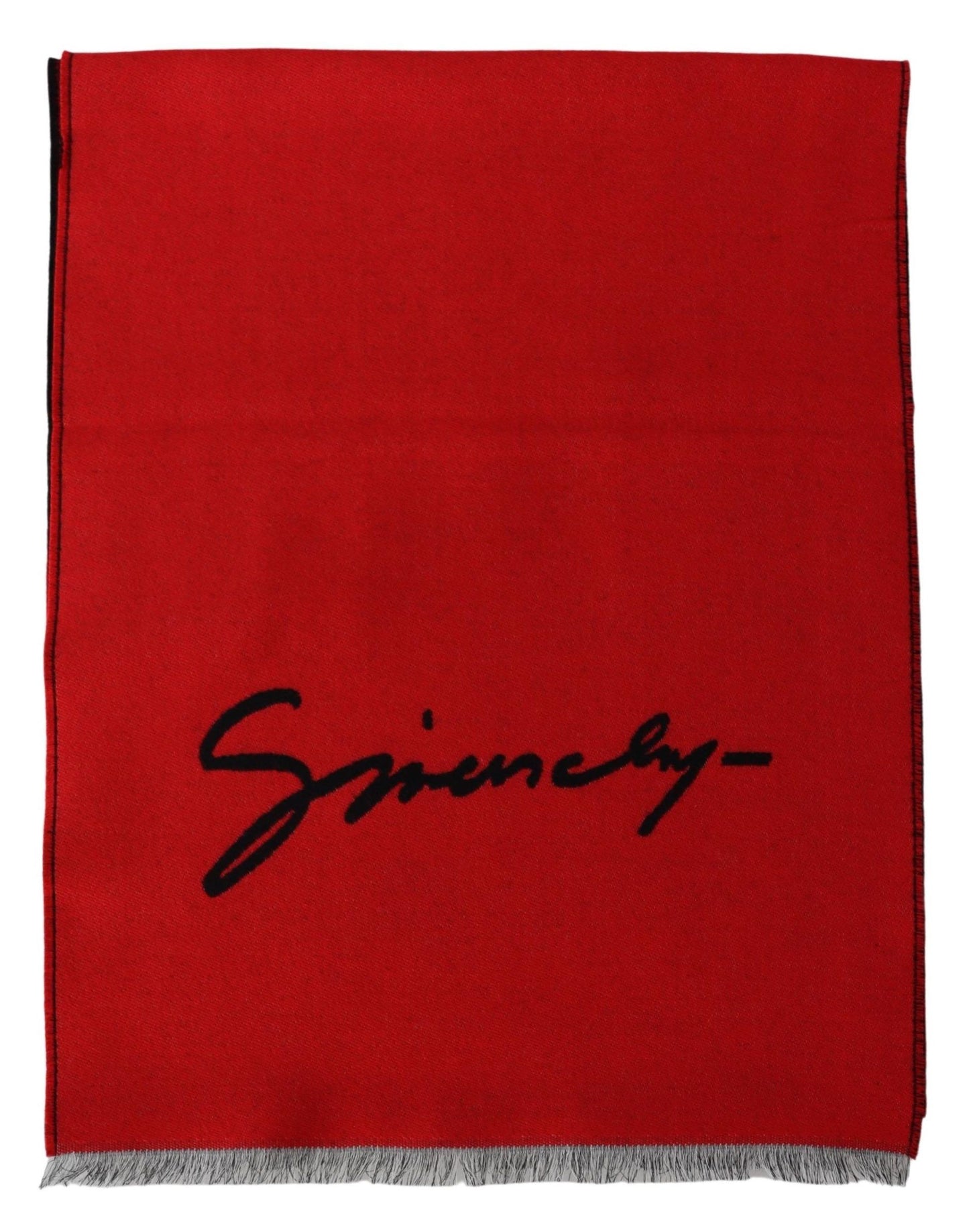 Givenchy Rot Schwarz Wolle Unisex Winter Warm Schal Wrap Shawl