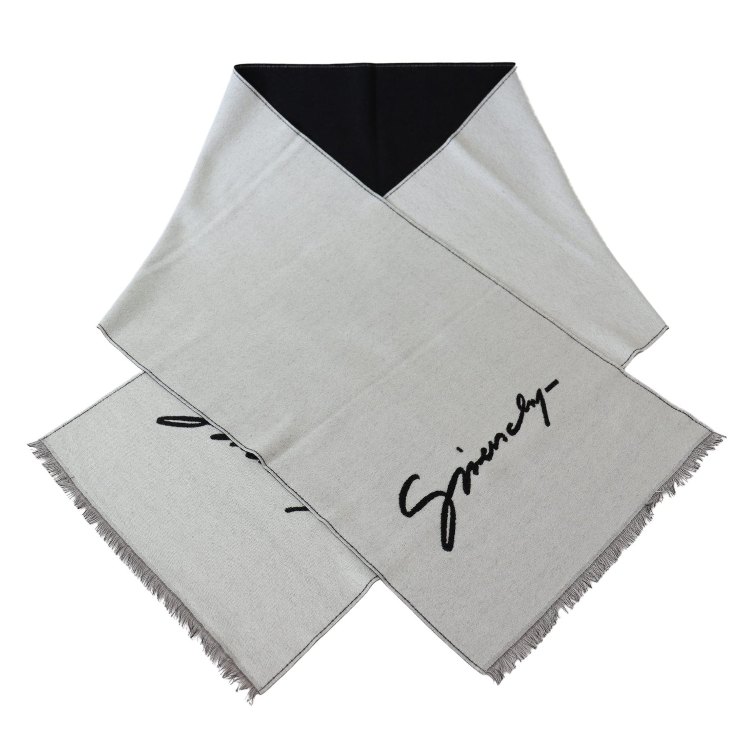 Givenchy Schwarz Weiß Wolle Unisex Winter Warm Schal Wrap Schal