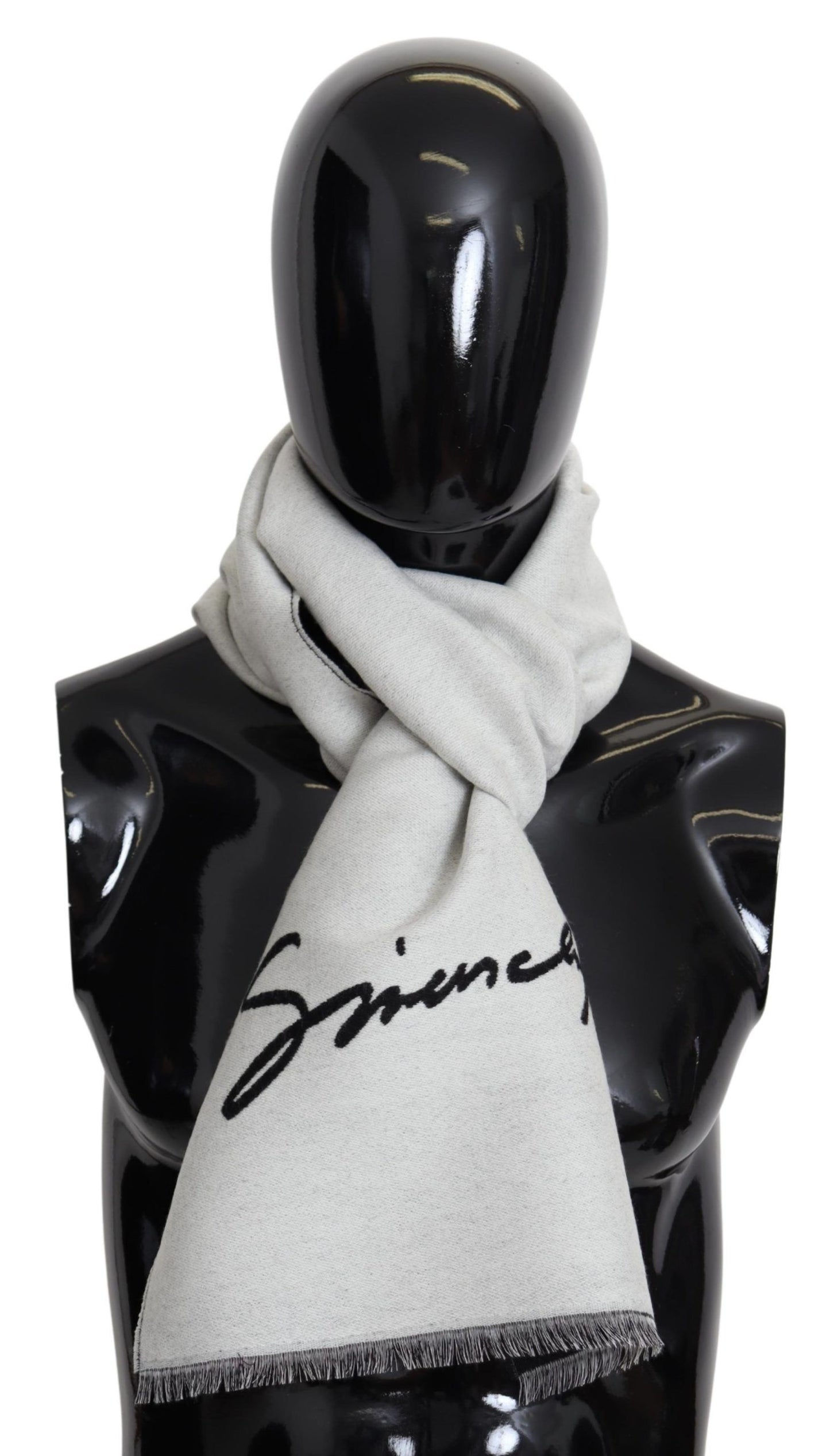 Givenchy Schwarz Weiß Wolle Unisex Winter Warm Schal Wrap Schal