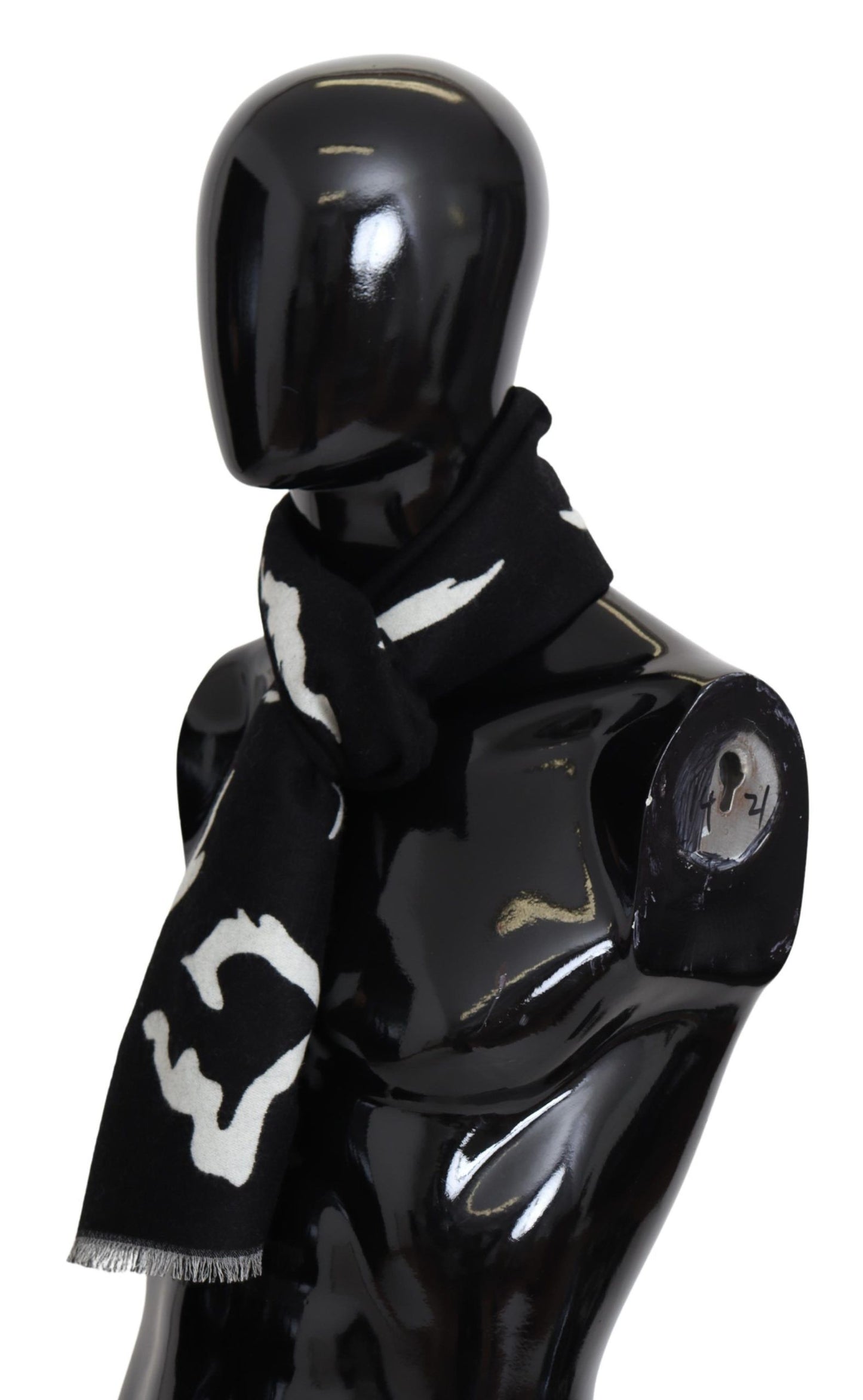 Givenchy Schwarz Weiß Wolle Unisex Winter Warm Schal Wrap Schal