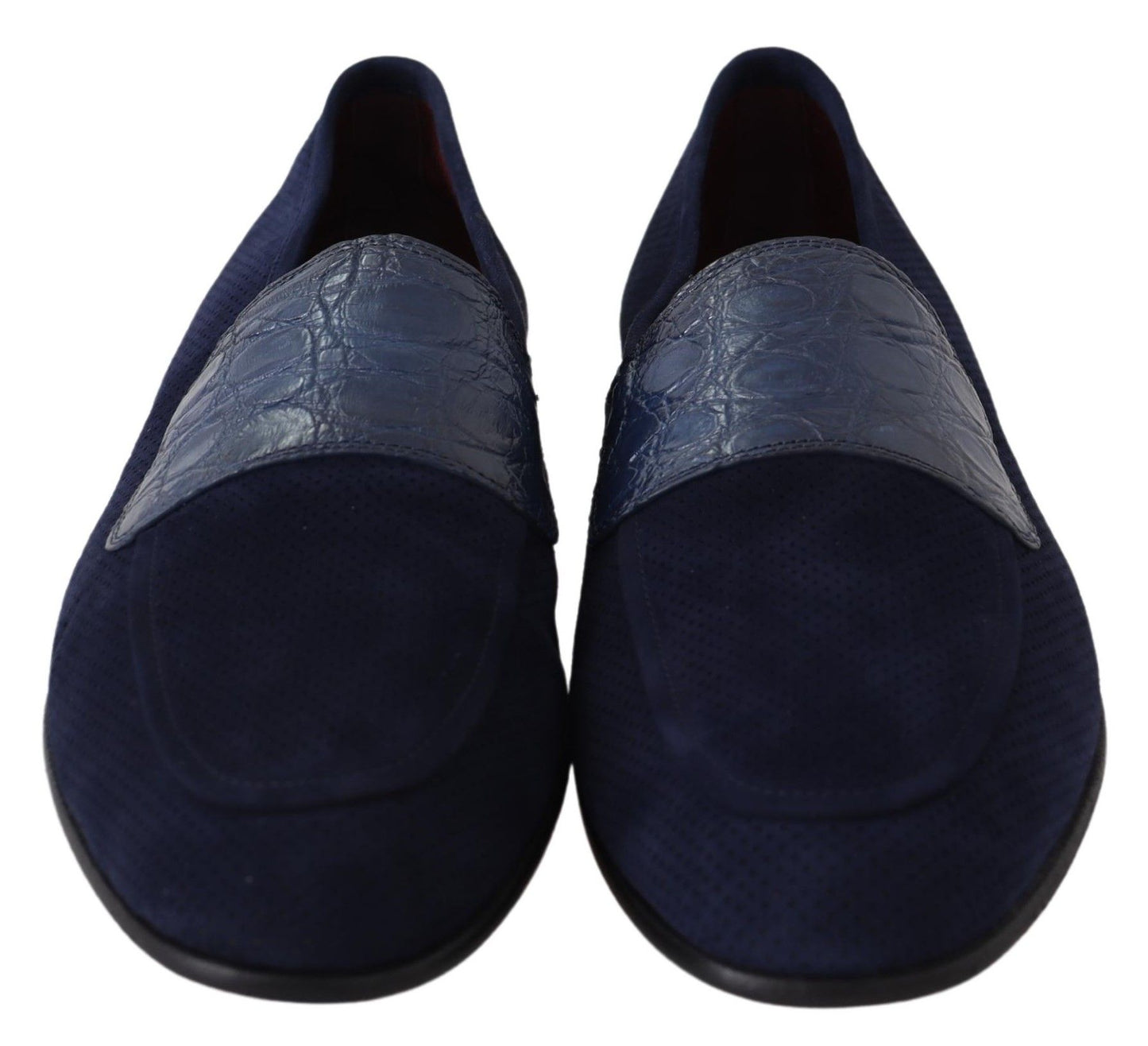 Dolce & Gabbana Blau Wildleder Kaiman Loafers Hausschuhe Schuhe
