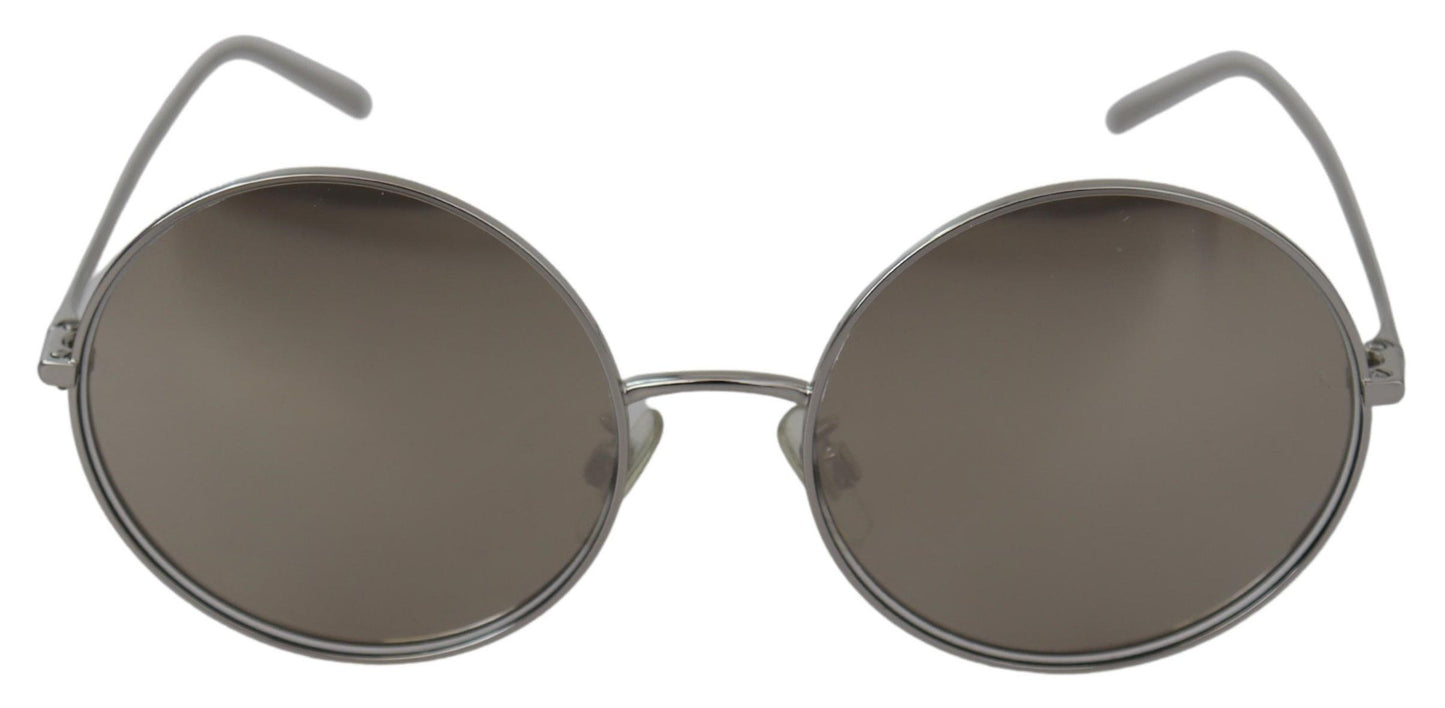 Dolce & Gabbana Versilberte runde graue Sonnenbrillen für Frauen