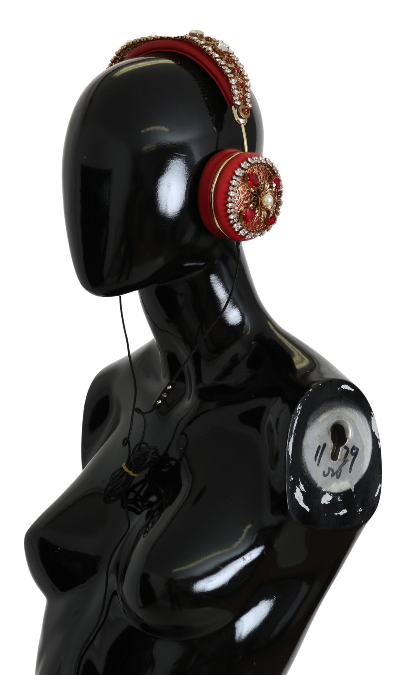 Dolce & Gabbana FRENDS Leder Rot Floral Kristall Kopfhörer