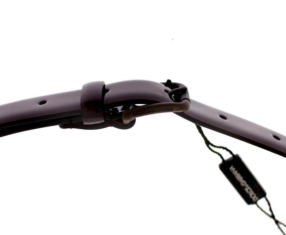 Dolce & Gabbana Lila Leder Logo Cintura Gürtel