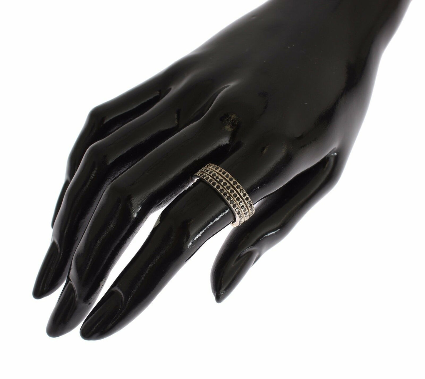 Nialaya Schwarz CZ 925 Sterling Silber Damen Ring