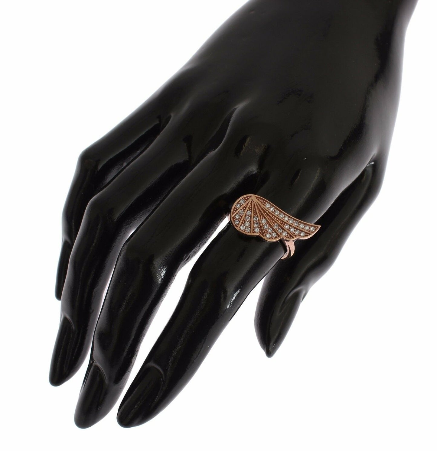 Nialaya Rosa Gold 925 Silber Frauen klar CZ Ring