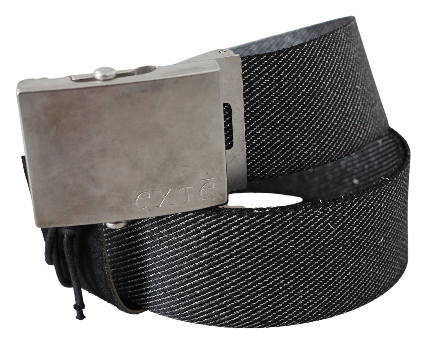 Exte Schwarz Silber Metall gebürstet Schnalle Taille Gürtel
