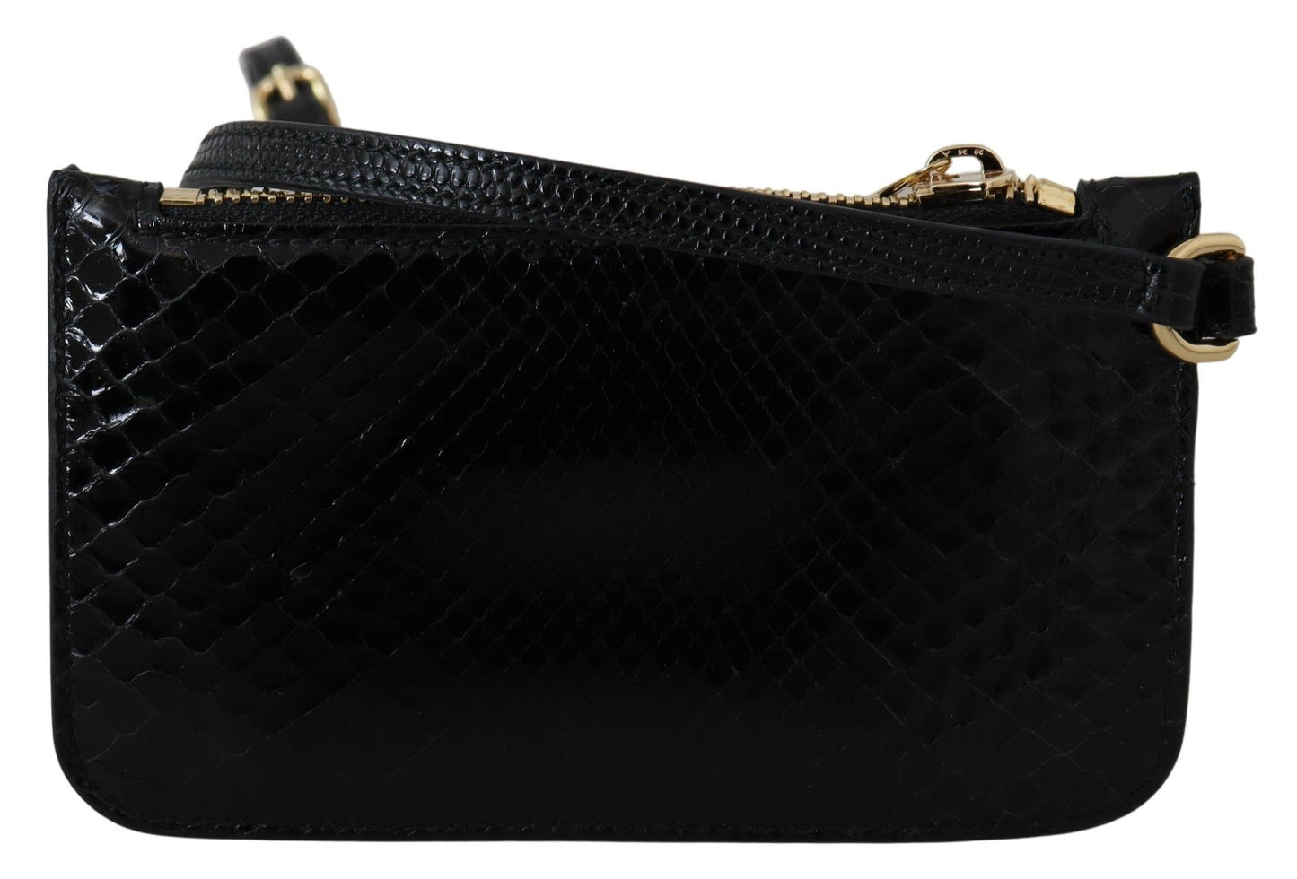 Dolce & Gabbana Schwarzes Leder Portemonnaie Handtäschchen Spiegel Agnese Brieftasche