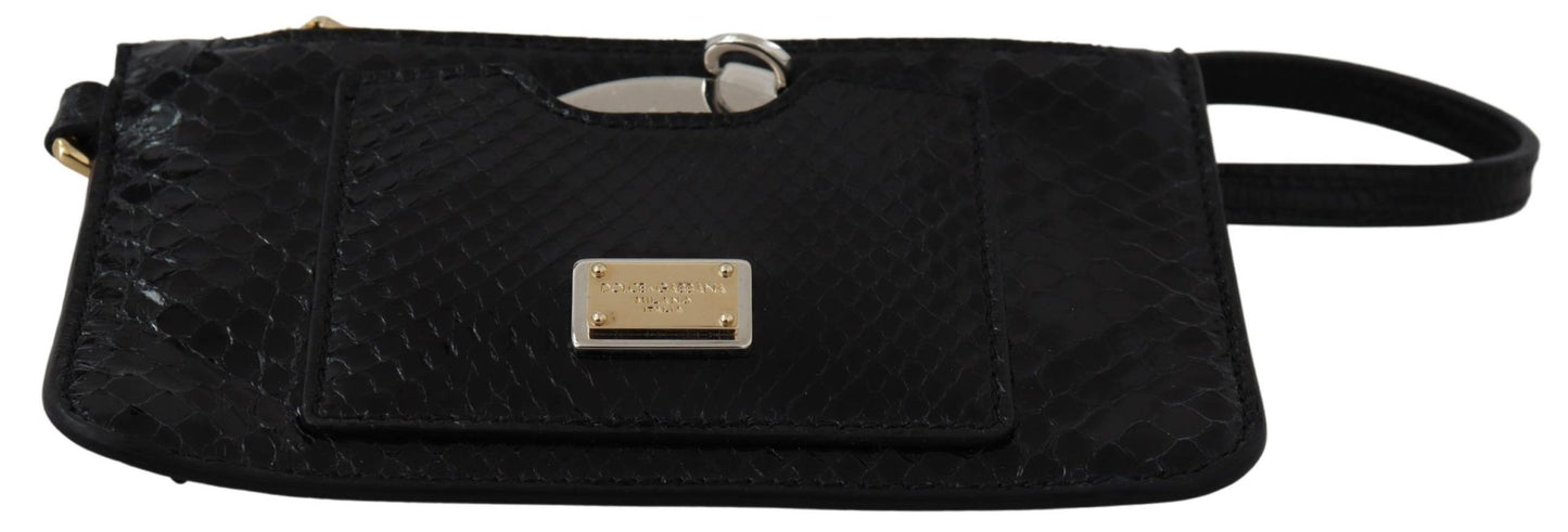 Dolce & Gabbana Schwarzes Leder Portemonnaie Handtäschchen Spiegel Agnese Brieftasche