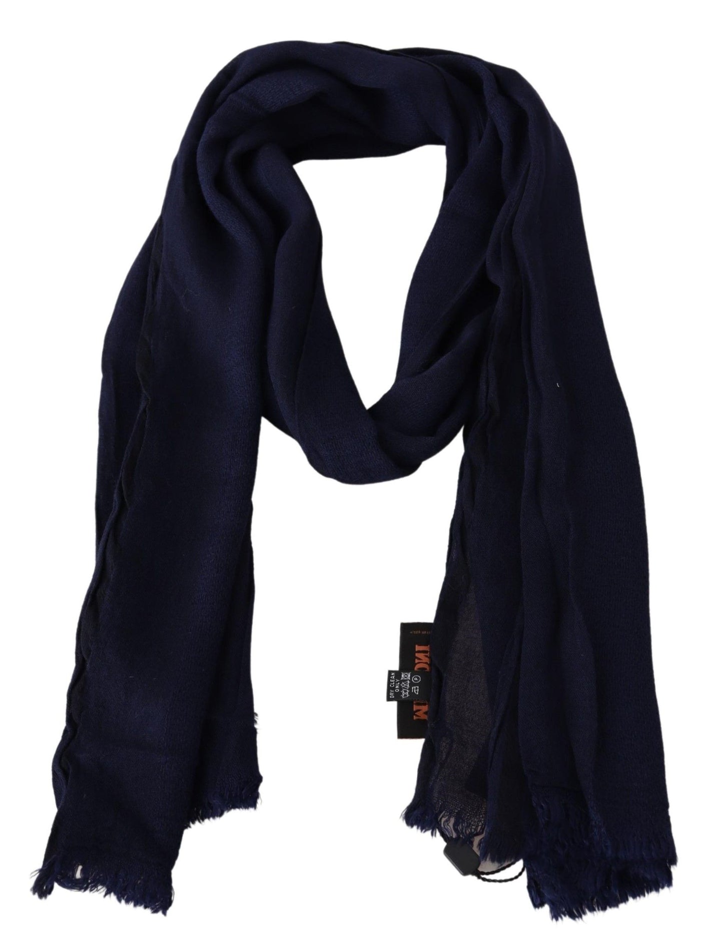 Missoni Blauer Wollstrick-Unisex-Halswickelschal