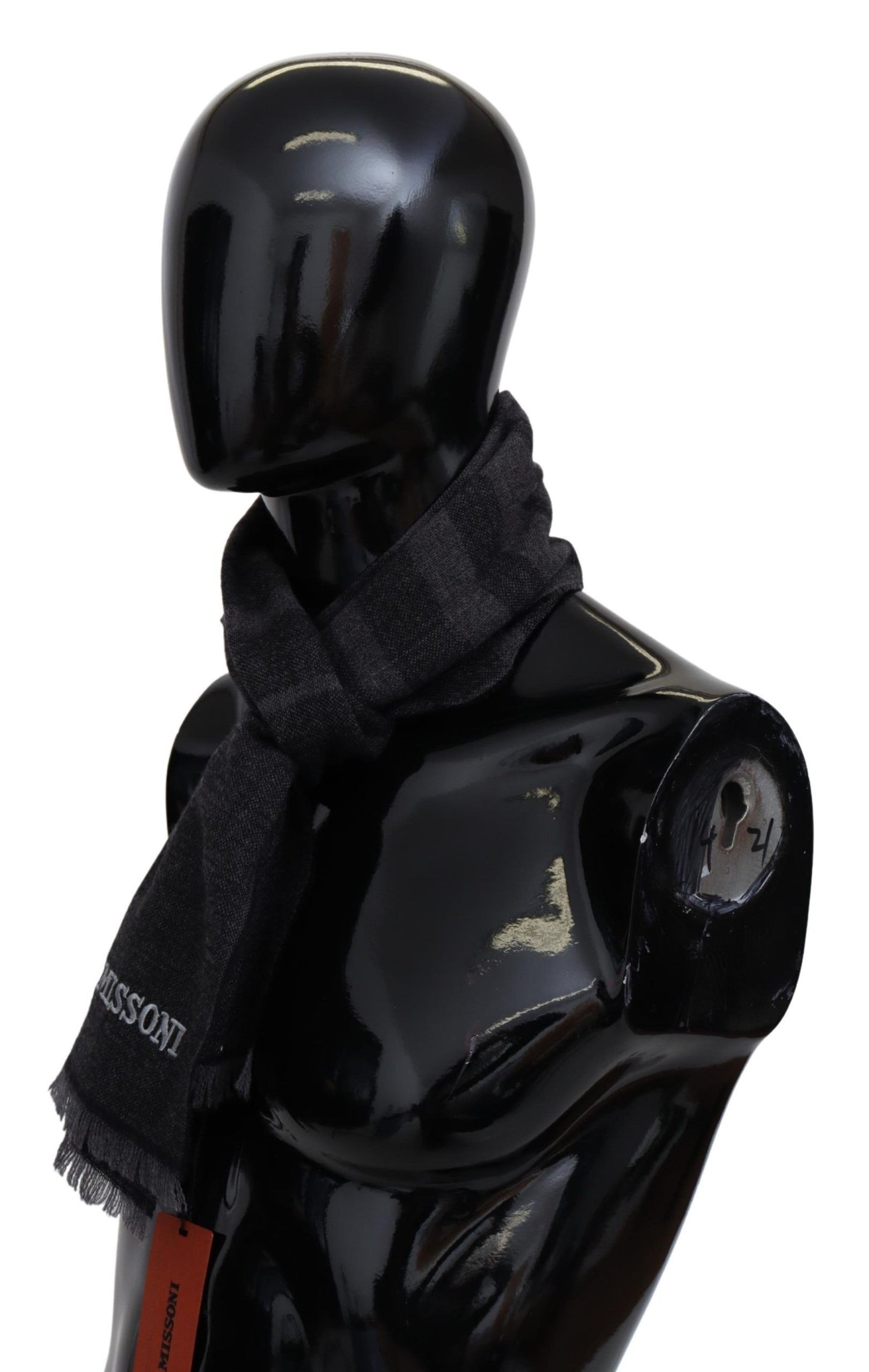 Missoni Schwarz gestreifter Unisex-Wollschal