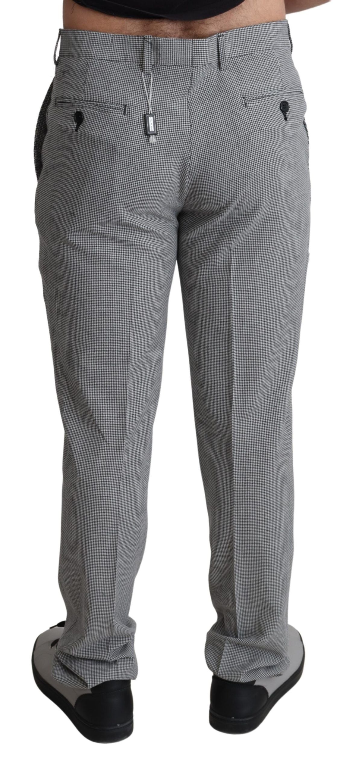 BENCIVENGA Graue Wolle kariert Kleid Männer formale Hose Hose