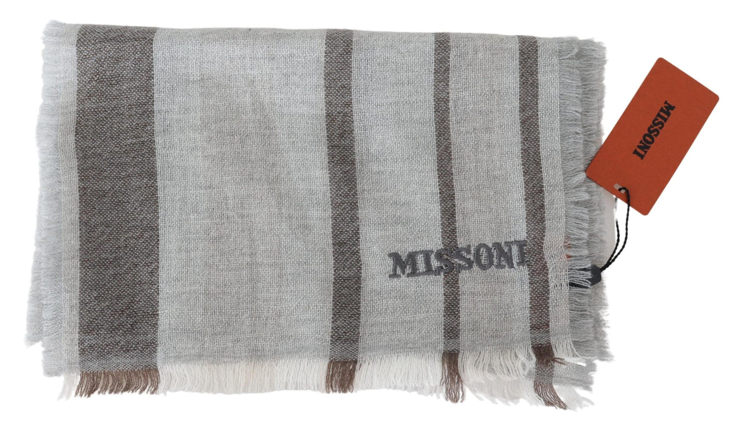 Missoni Mehrfarbig gestreifter Wollschal Unisex-Halswickelschal