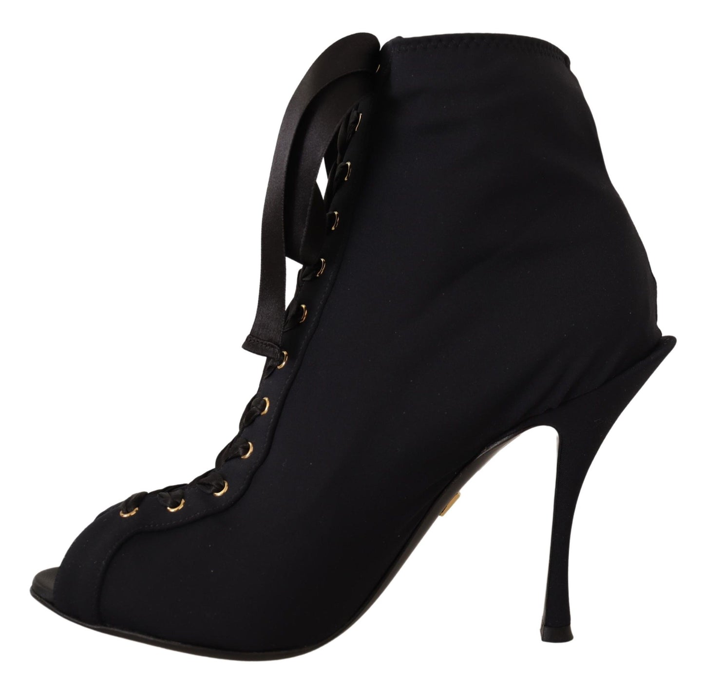 Dolce & Gabbana Schwarze kurze Stretch-Stiefel Schuhe