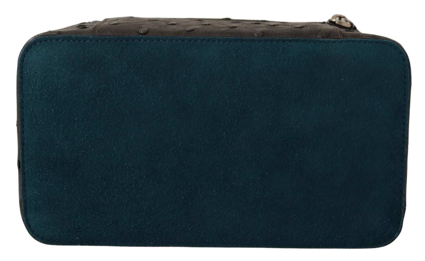 Dolce & Gabbana Graue Haut Leder Vanity Case Toilettenartikel Rasiertasche
