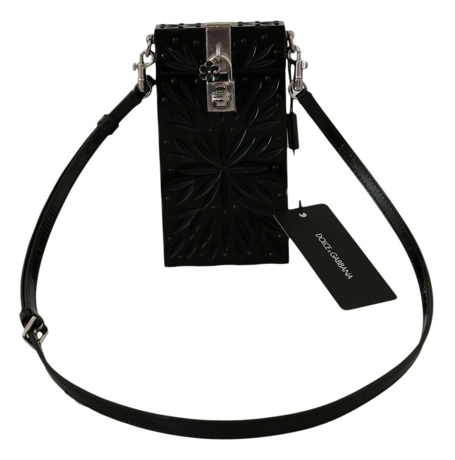 Dolce & Gabbana Schwarzer Kristall Plexiglas Kreuz Zigarettenetui Halter
