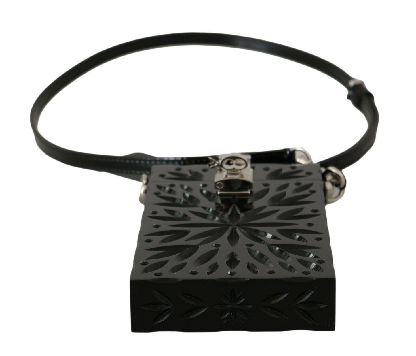 Dolce & Gabbana Schwarzer Kristall Plexiglas Kreuz Zigarettenetui Halter