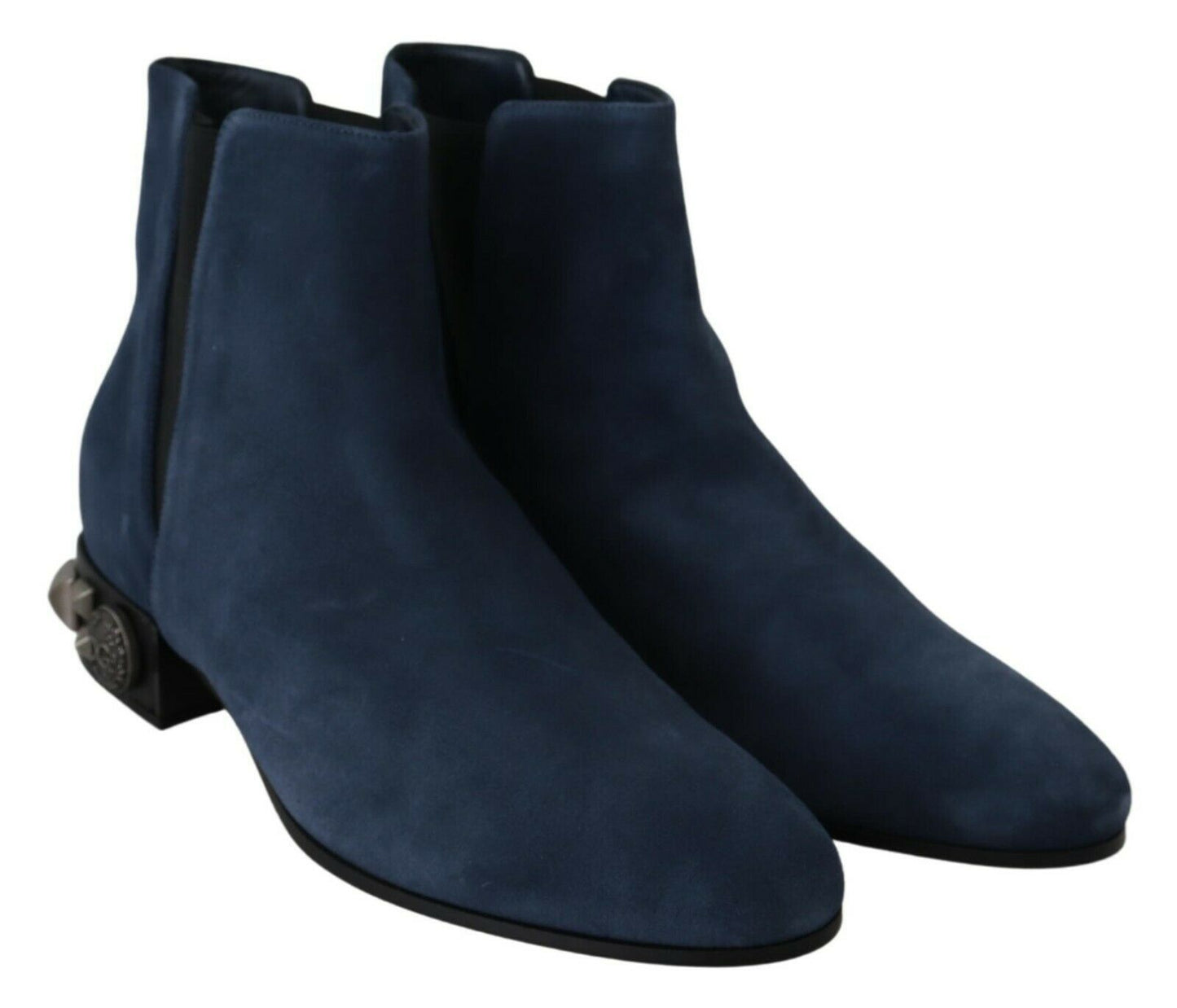 Dolce & Gabbana Blau Wildleder verschönert Nieten Stiefel Schuhe