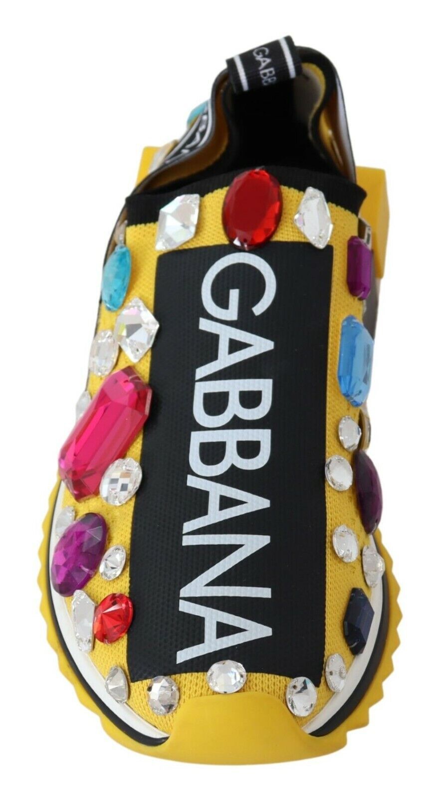 Dolce & Gabbana Gelb Multicolor Kristalle Turnschuhe Schuhe