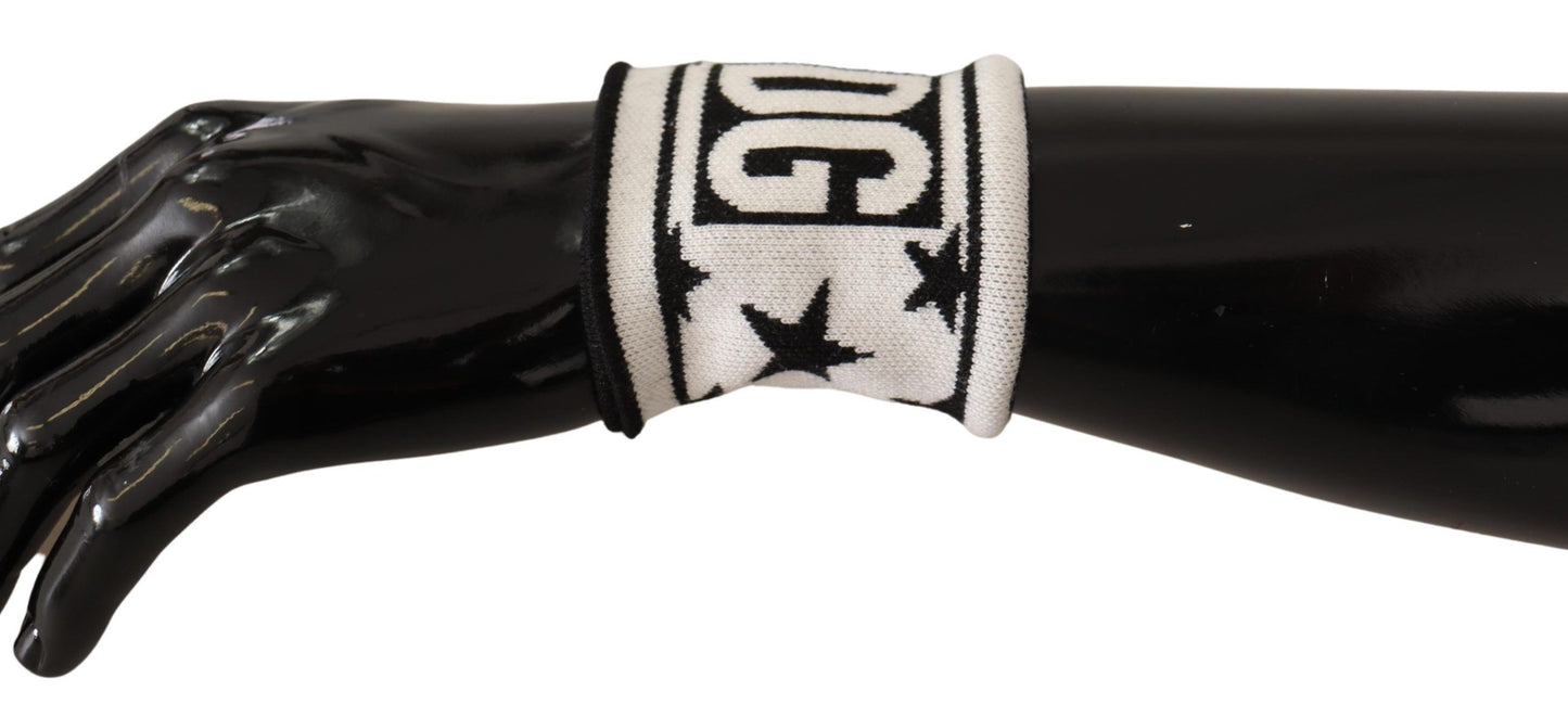 Dolce & Gabbana Weiß Schwarz Wolle Logo #DGMILLENNIALS Wristband