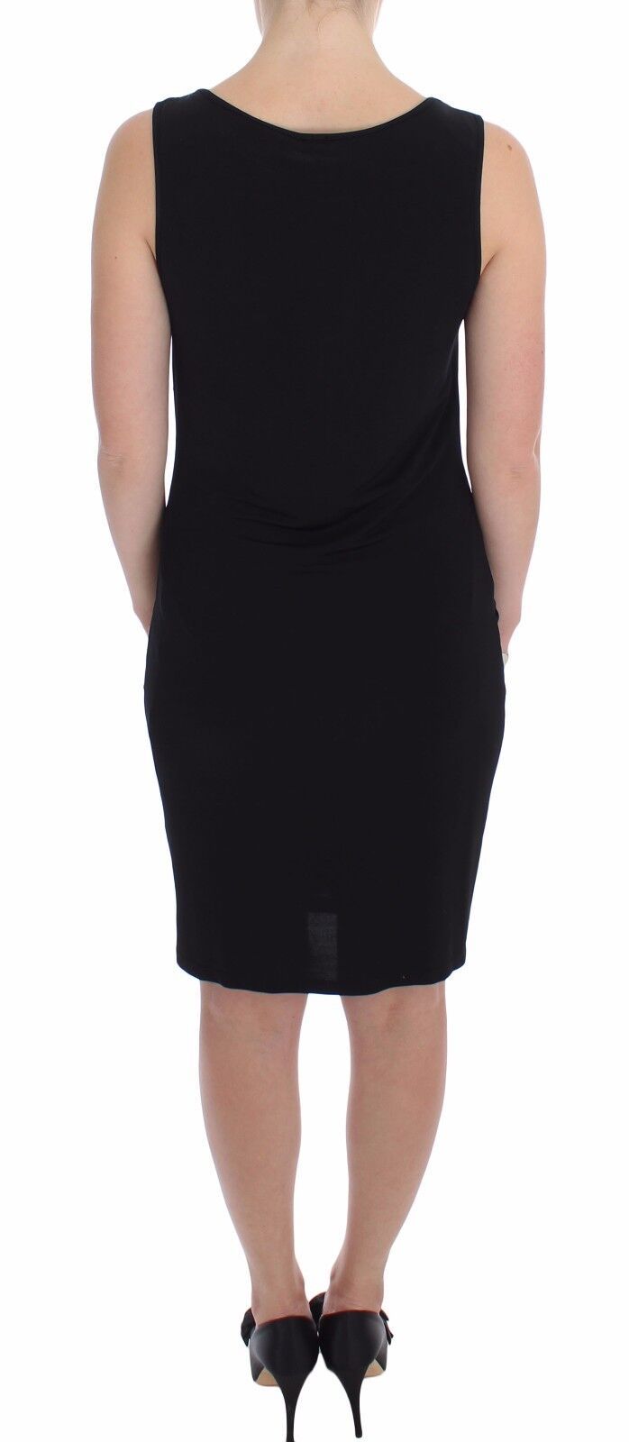 Roccobarocco Schwarzes Stretch Wiggle Pencil Etuikleid Bodycon Kleid