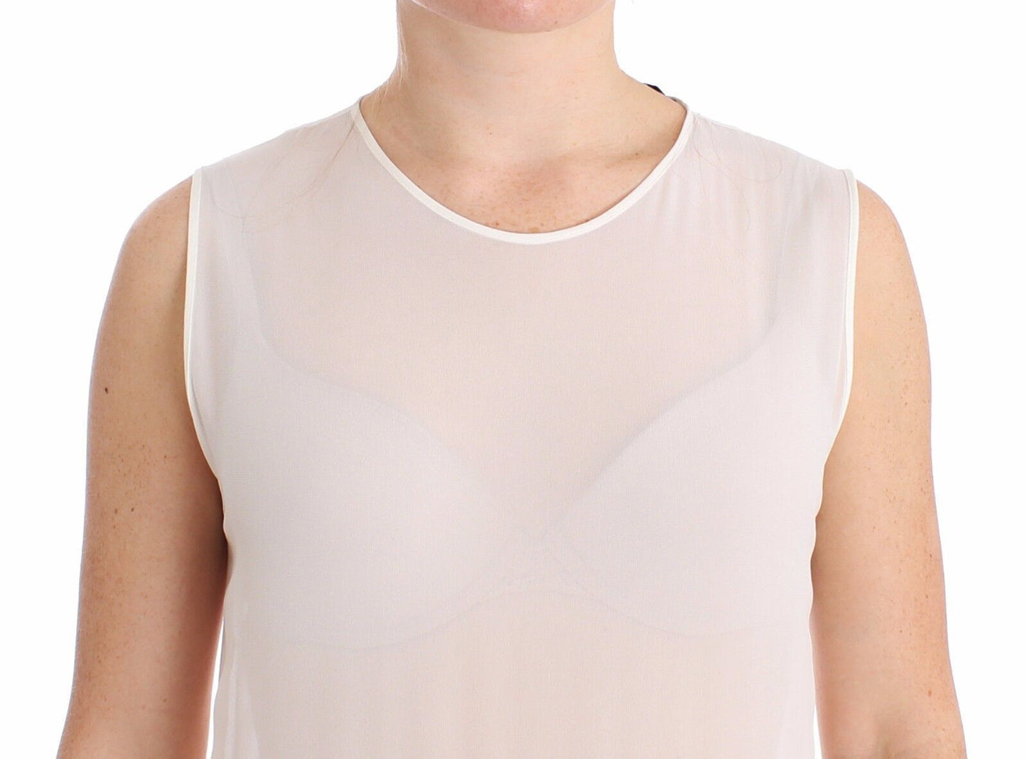 Koonhor Weißes Transparentes Kleid mit plissiertem Unterteil