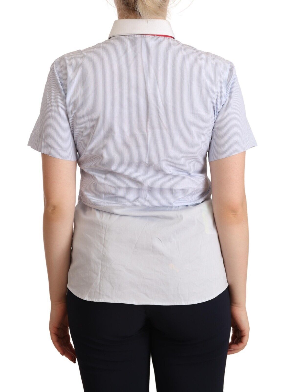 AGLINI Hellblaues Baumwoll-Poloshirt mit kurzen Ärmeln und Kragen