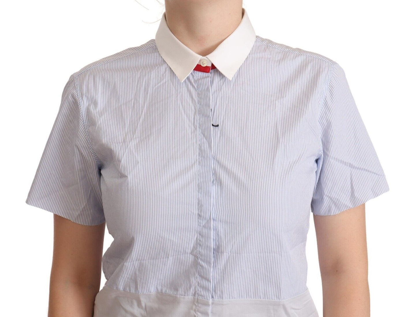 AGLINI Hellblaues Baumwoll-Poloshirt mit kurzen Ärmeln und Kragen