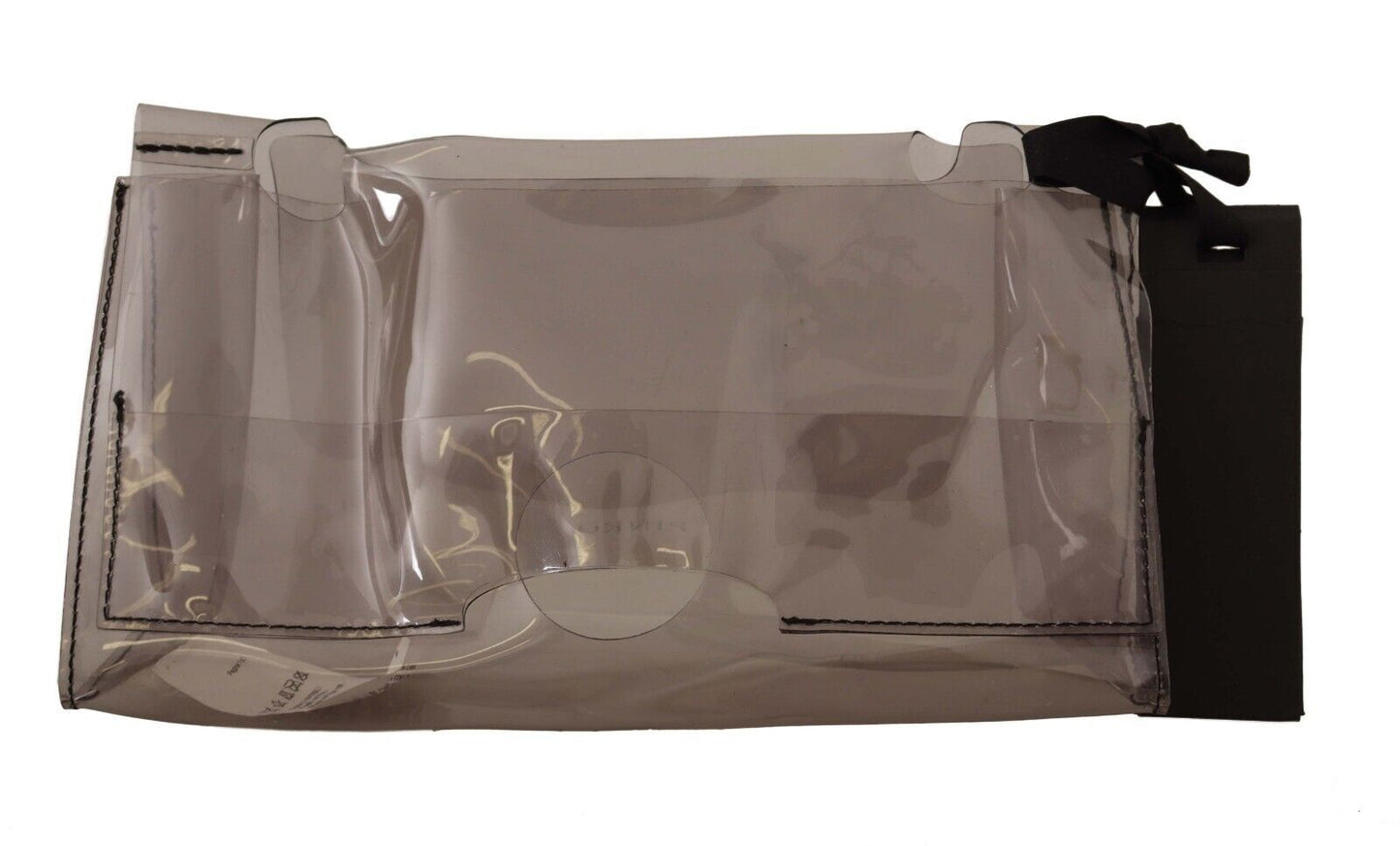 PINKO Schwarzer durchsichtiger Plastikbeutel Handtasche Clutch Bag