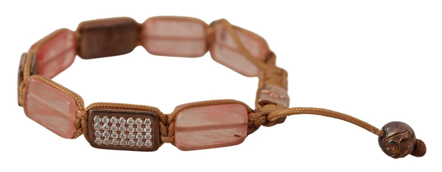 Nialaya Multicolor Crystals Logo verschönertes verstellbares Armband
