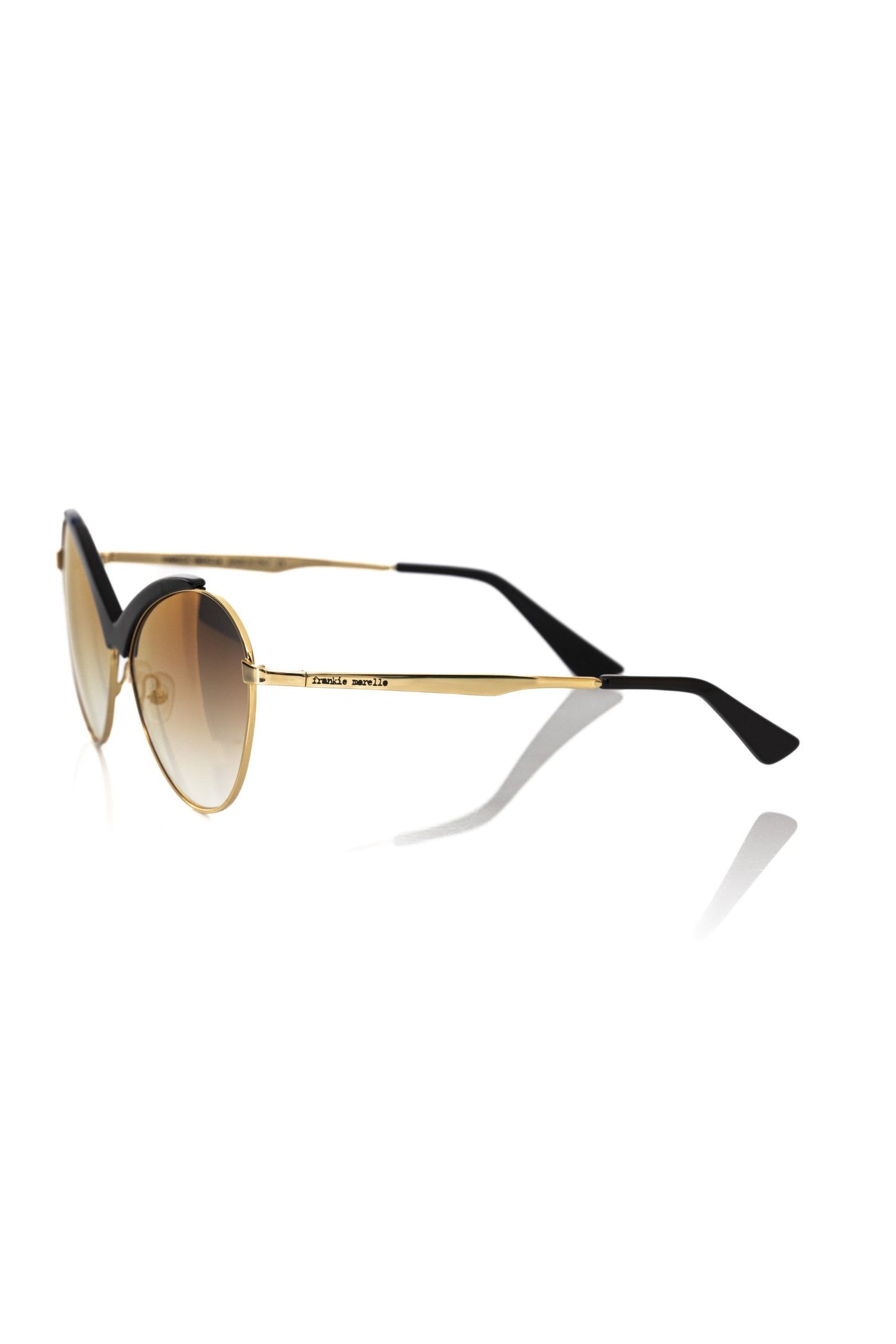Frankie Morello Schwarze Metallic Fiber Damen Sonnenbrille