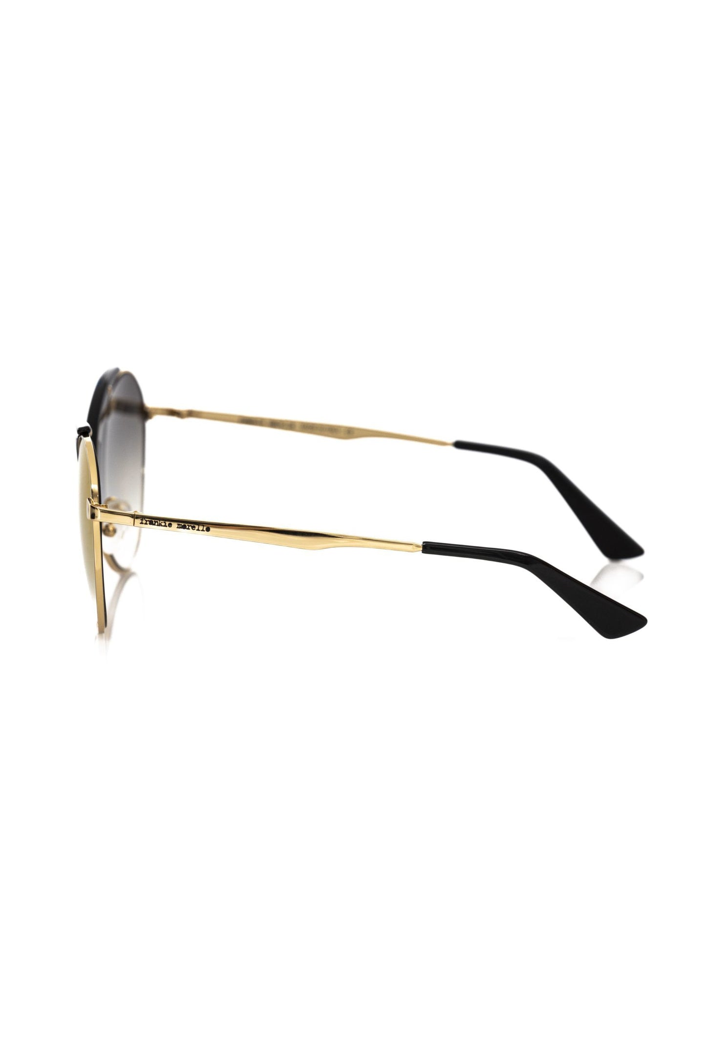 Frankie Morello Schwarze Metallic Fiber Damen Sonnenbrille