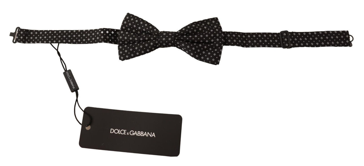 Dolce & Gabbana Schwarze Papillon-Krawatte aus 100% Seide mit verstellbarem Nacken
