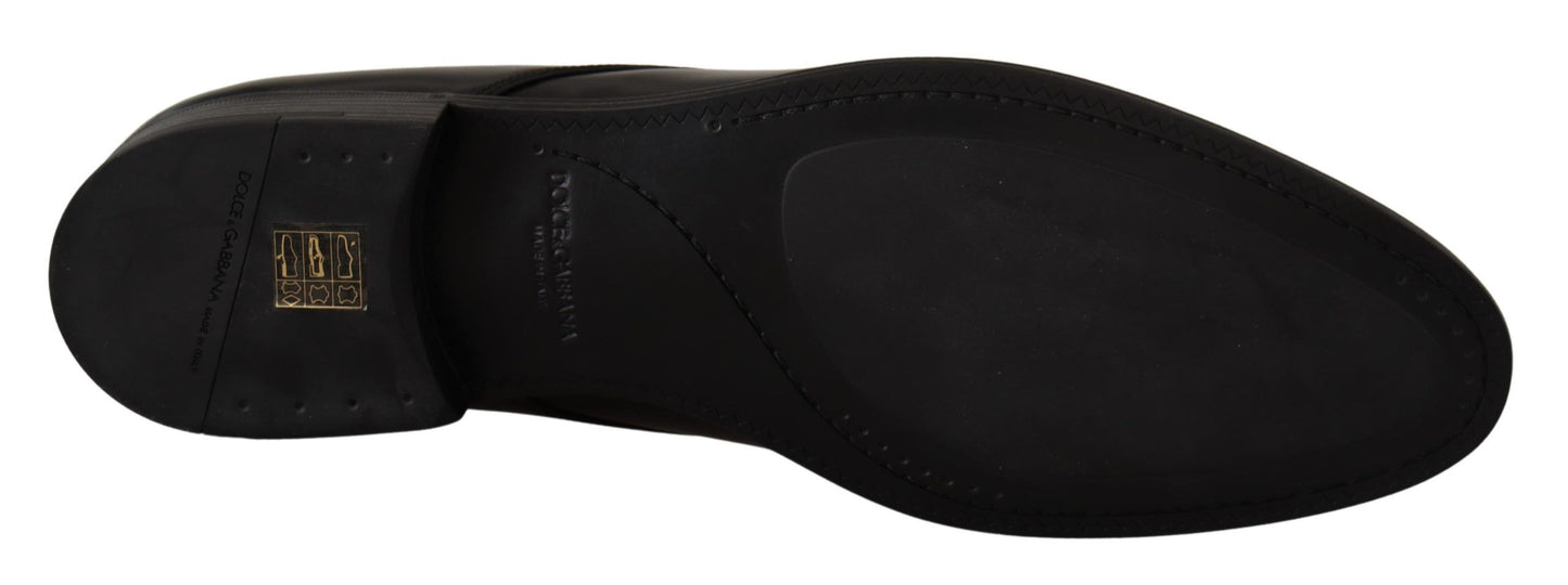 Dolce & Gabbana Schwarze Leder-Schnürschuhe für formelle Derbys