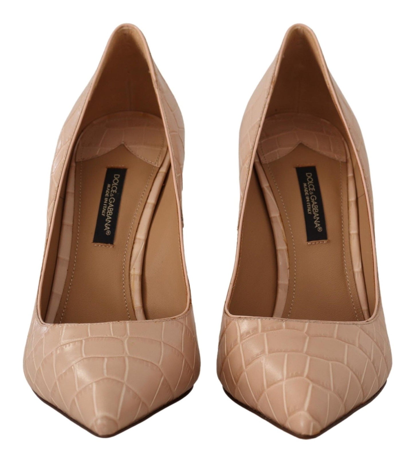 Dolce & Gabbana Beige Leder Bellucci Heels Pumps Schuhe