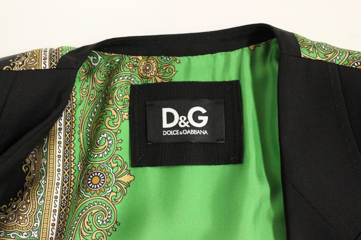 Dolce & Gabbana Schwarze Seidenschal-Blazerjacke